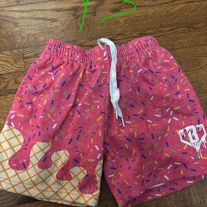 Baseball Lifestyle 101 Strawberry Ice Cream Pink Sprinkle Youth Small Shorts